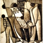 Joseph Holston - Street Corner Musician - etching