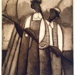 Joseph Holston - Two fishermen - etching